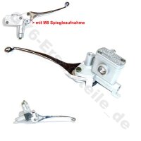 Bremszylinder rechts mit M8 Spiegelaufnahme, silber