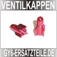REIFEN VENTIL KAPPEN - RAKETEN FORM in Rot