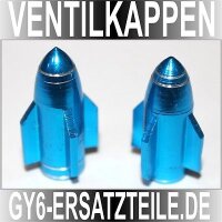 REIFEN VENTILKAPPEN - RAKETEN FORM in BLAU