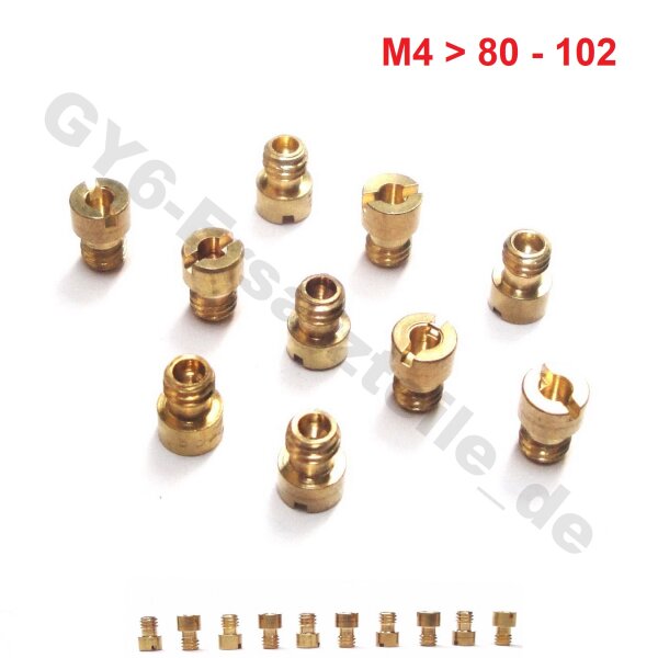 VERGASER DÜSEN SET M4 - 0.80.-1.02mm  - 4-TAKT - 10 Stück