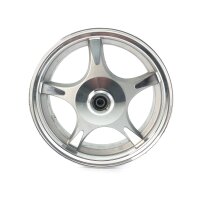 Felge für China-Roller, Alu, vorne, 2,50 x 10 im 5-Speichen Design, silber