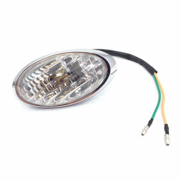 Blinker links hinten - Klarglas - Chrome Rahmen
