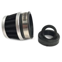 Racing Luftfilter 3 teilig / verstellbar 47mm / 35mm / 25mm  Anschluss * SILBER* 50-125cc