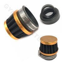 Racing Luftfilter 3 teilig / verstellbar 47mm / 35mm / 25mm  Anschluss * GOLD * 50-125cc