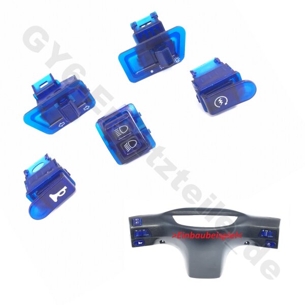 SCHALTER SET 5-teilig in BLAU z.B.für REX RS460 BENZHOU YIYING YY50QT-14 u.a.