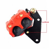 BREMSSATTEL BREMSE 2-KOLBEN in ROT mit Trägerplatte