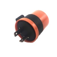 BLINK RELAIS UNIVERSAL RUND ORANGE 12V 2 PIN mit BEEP