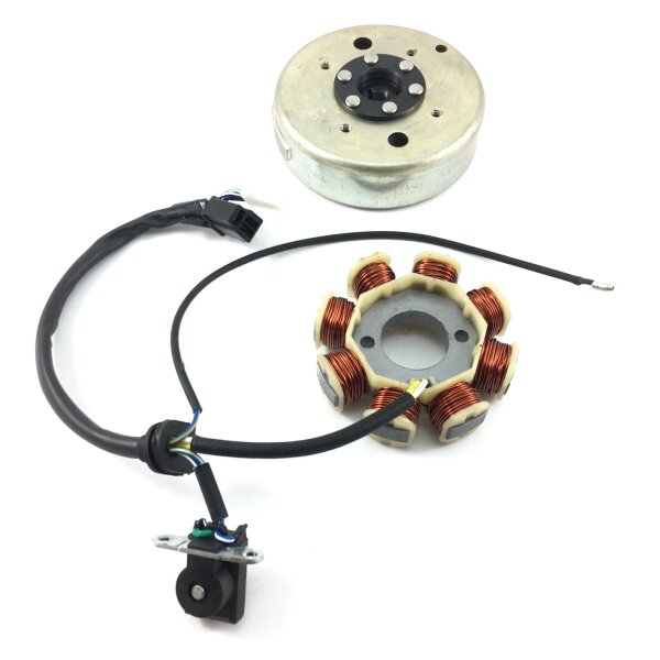 EURO 4 Stator  & Rotor Lichtmaschine komplett GY6 4Takt - 8 Spulen 45 km/h