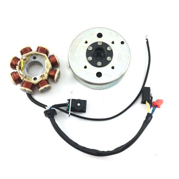 EURO 4 Stator  & Rotor Lichtmaschine komplett GY6 4Takt - 8 Spulen 25 km/h