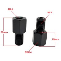 Spiegel Adapter von Spiegel M8 Linksgewinde auf M8...