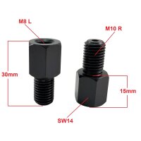 Spiegel Adapter von Spiegel M10 Rechtsgewinde auf M8...