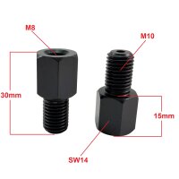 Spiegel Adapter von Spiegel M8 Rechtsgewinde auf M10...