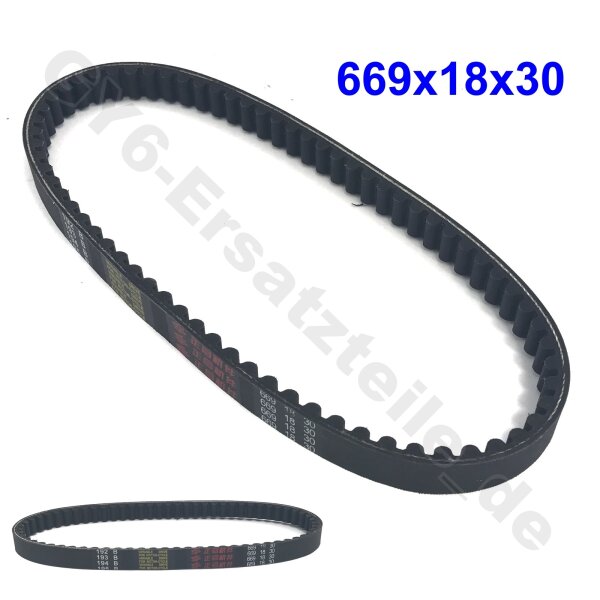 1 - Riemen 687x17,9x30mm verstärkt 667x18mm für Kymco DJ50 Y, Boatian, AGM, Benzhou, Kreidler, Rex 4-Takt