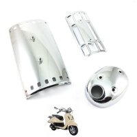 3-teiliges Chrome Set für Auspuffanlage / Hitzebleche