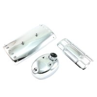 3-teiliges Chrome Set für Auspuffanlage / Hitzebleche