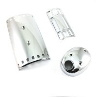 3-teiliges Chrome Set für Auspuffanlage / Hitzebleche