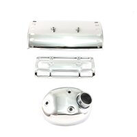 3-teiliges Chrome Set für Auspuffanlage / Hitzebleche