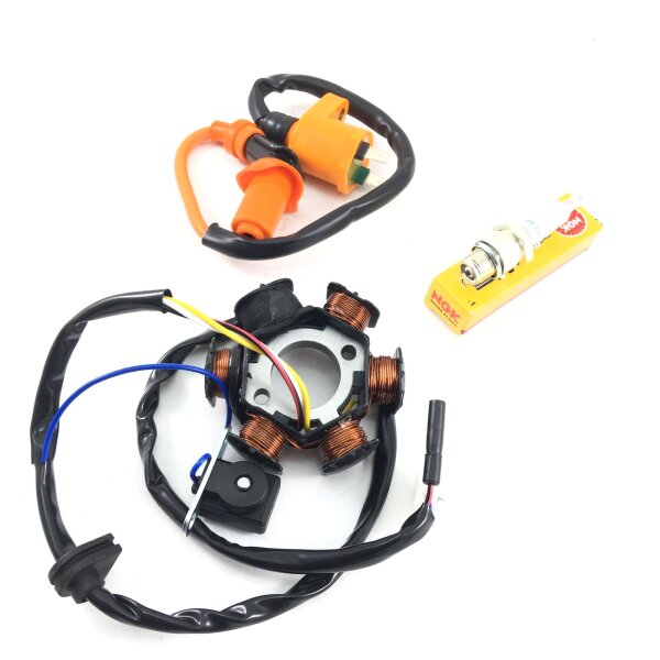 Lichtmaschine Stator für PEUGEOT stehend AC LC 2-TAKT + BR7HS & Racing Zündspule