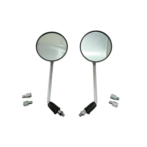 14+15 - Spiegel links und rechts * RUND - CHROME - mit M10