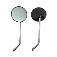 14+15 - Spiegel links und rechts * RUND - CHROME / SCHWARZ - mit M10 R