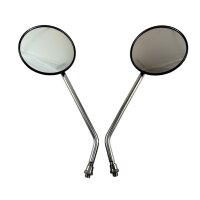 14+15 - Spiegel links und rechts * RUND - CHROME / SCHWARZ - mit M10 R