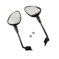 SPIEGEL SET für VESPA SPRINT / PRIMAVERA in GLANZ SCHWARZ  (lang)