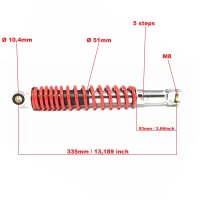 FEDERBEIN / STOSSDÄMPFER 34,25mm für KYMCO BAOTIAN BENZHOU YIYING SARO SPORT AGM GMX