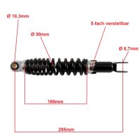 FEDERBEIN / STOSSDÄMPFER 290mm für KYMCO liegend (Original Ersatz)